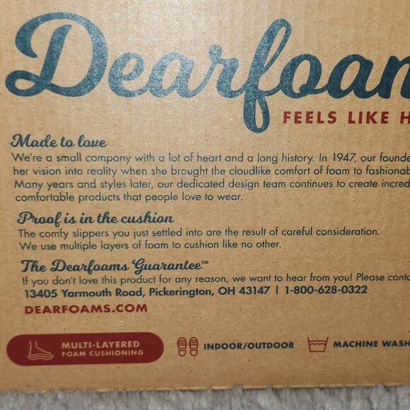 Burgundy/ Maroon / Black Checkered Dearfoams Slippers Size 9-10 - Picture 2 of 6